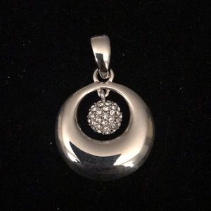 Lia Sophia silver & rhinestone pendent